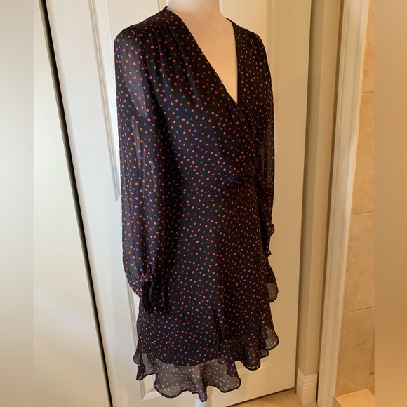 Banana Republic Black Ruffle Hearts ๐ Print Midi Dress ๐ - Picture 4 of 8